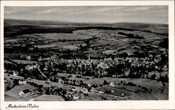 Postcard Meckesheim in the Palatinate, aerial photograph