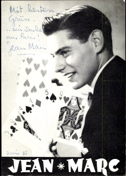 PC magician Jean Marc, playing cards, autograph