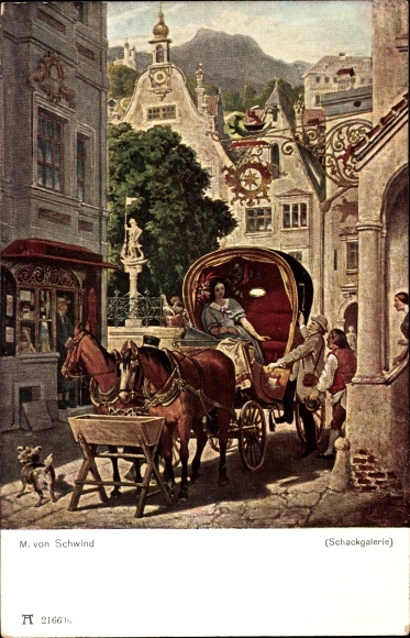 Artist PC Schwind, Moritz von, The Honeymoon, Coach, Ackermann 213 2166 b