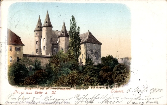 Postcard Lohr am Main Lower Franconia, Castle