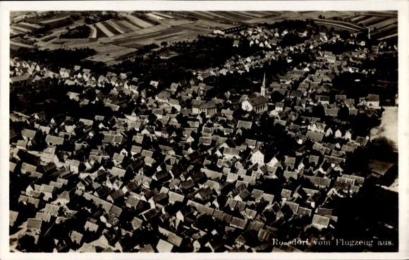 Postcard Rossdorf Roßdorf am Forst Strullendorf in Upper Franconia, aerial photograph