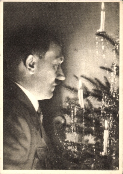 Postcard German Christmas, Führer and Reich Chancellor Adolf Hitler, Christmas tree, VDA C 1550