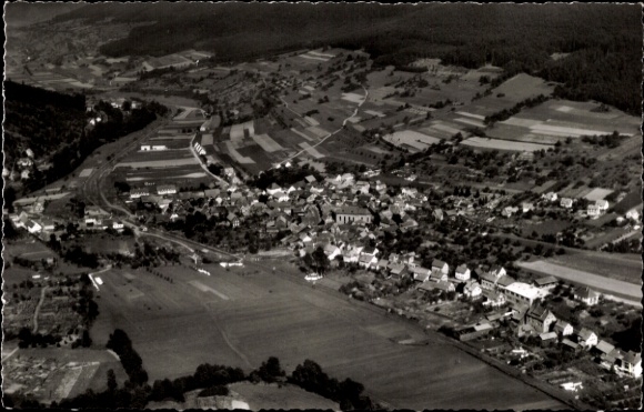Postcard Weilbach im Taunus Flörsheim am Main, aerial photograph
