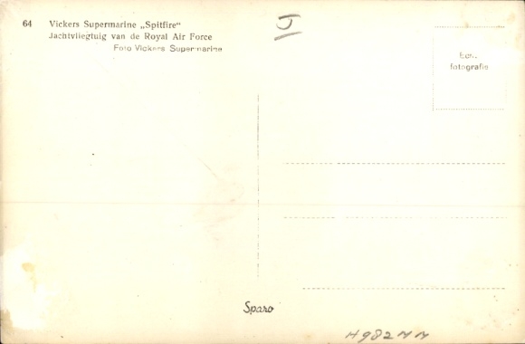Postcard Airport, Airplane, Vickers Supermarine Spitfire, Fighter Plane