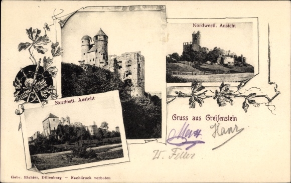 Ak Greifenstein w Westerwald Hesse, Zamek Greifenstein