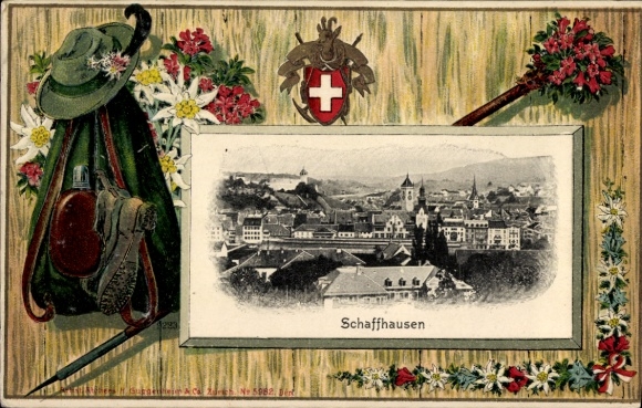 Präge Passepartout Ak Schaffhausen am Rhein Schweiz, Gesamtansicht