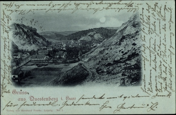 Moonlight Postcard Questenberg Südharz, panorama