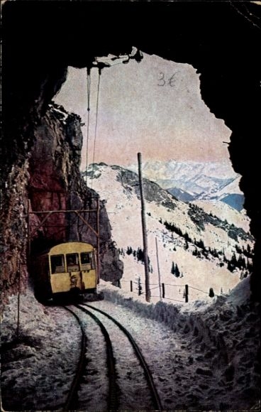 Postcard Brannenburg in Upper Bavaria, Wendelstein Railway, Tunnel