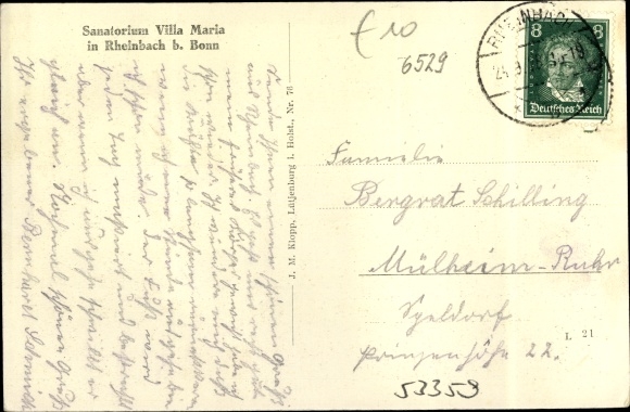 Postcard Rheinbach in the Rhein Sieg district, Sanatorium Villa Maria