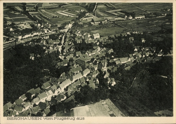 Postcard Berghausen Pfinztal am Kraichgau, aerial photograph