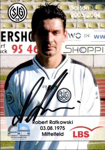 Autograph card footballer Robert Ratkowski, SG Wattenscheid 09, autograph