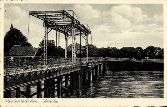 Postcard Niedernstöcken Neustadt am Rübenberge, bridge
