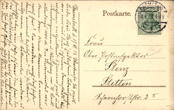 Postcard Darmstadt in Hesse, Neue Roßdörferstraße