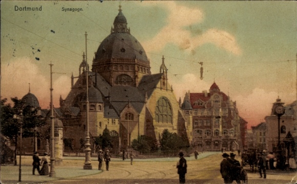 Judaika Postcard Dortmund in the Ruhr area, Synagogue