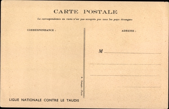 Artist Postcard Poulbot, Franciscque, You&#39;re afraid of spiders, National League against the Slums