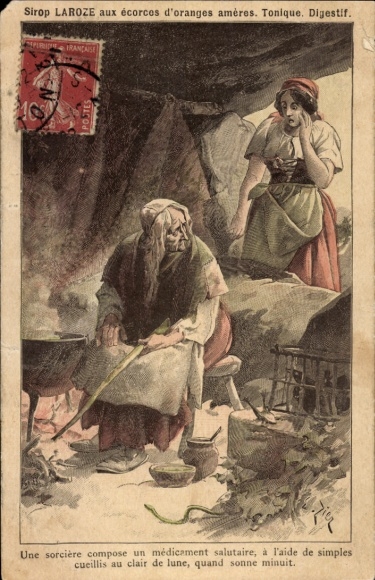 Artist Postcard Syrup Laroze, with bitter orange peels, advertising