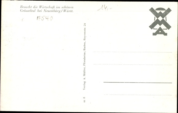 Postcard Neuenbürg in the Black Forest Württemberg, Economy in the Gösseltal