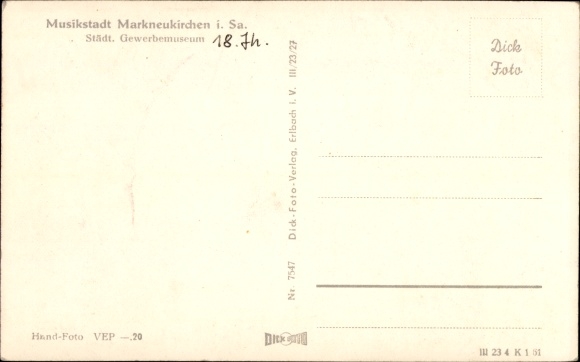 Postcard Markneukirchen im Vogtland, Städt. Trade Museum