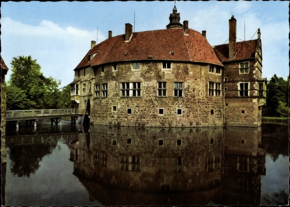 Postcard Lüdinghausen in Münsterland Westphalia, Wasserburg Vischering, bridge