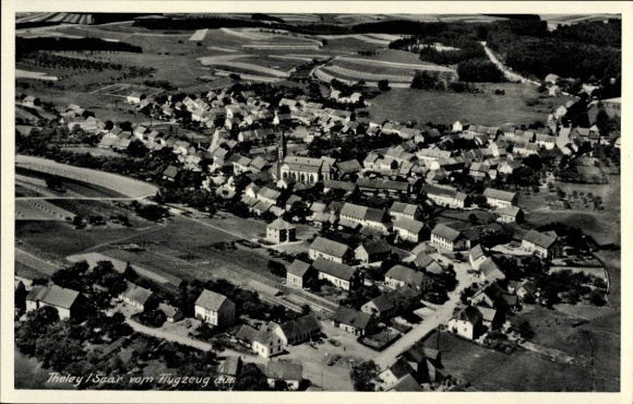 Postcard Teley Theley Tholey in Saarland, aerial photograph