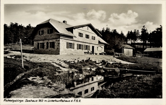 Postcard Tröstau in the Fichtelgebirge, Seehaus, accommodation house of the FGV