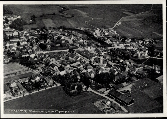 Postcard Eichendorf in Lower Bavaria, aerial photograph
