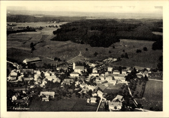 Ak Feldkirchen Westerham Oberbayern, Fliegeraufnahme