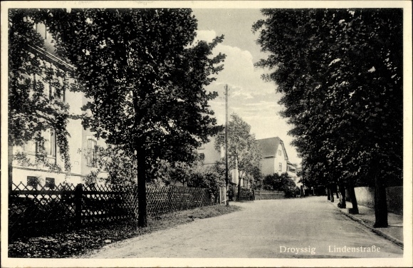 Ak Droyßig im Burgenlandkreis, Lindenstraße, Straßenpartie