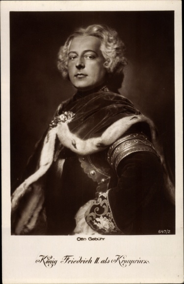Postcard Actor Otto Fee, Portrait, King Friedrich II as Crown Prince, Ross Verlag 647 2