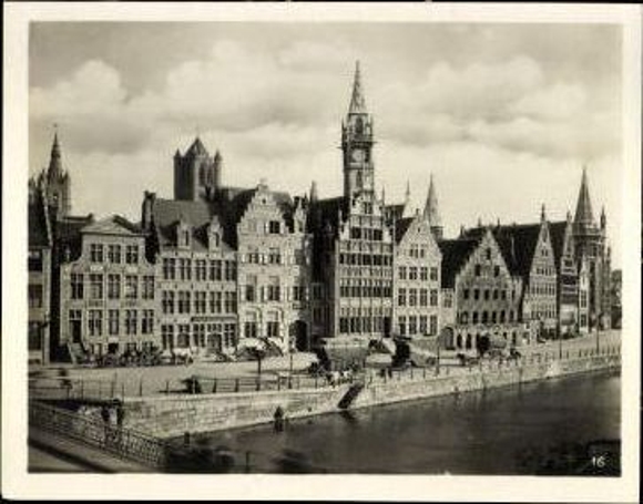 12 oude foto's Gent Gent Oost-Vlaanderen, in het bijbehorende boekje, diverse aanzichten