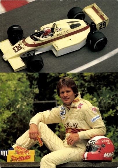 Advertising card motor racing, racing driver Marc Surer