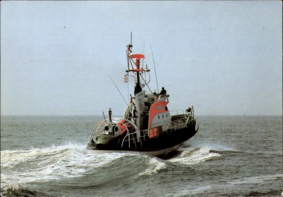 Postcard Sea Rescue Cruiser with daughter boat Otto Schülke, Sea Rescue