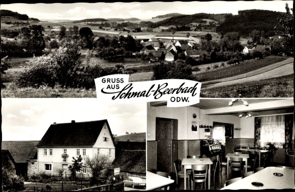 Postcard Schmal Beerbach Mühltal in the Odenwald, Panorama, Inn zum Odenwald