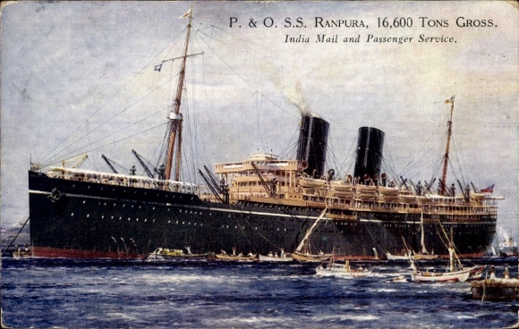 Ak SS Ranpura, P&O, India Mail en Passagiersdienst