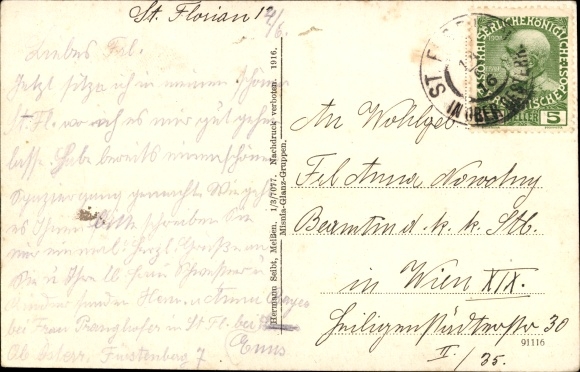 Postcard St. Florian Upper Austria, St. Florian Abbey, Marienkapelle, Marble Hall, train station