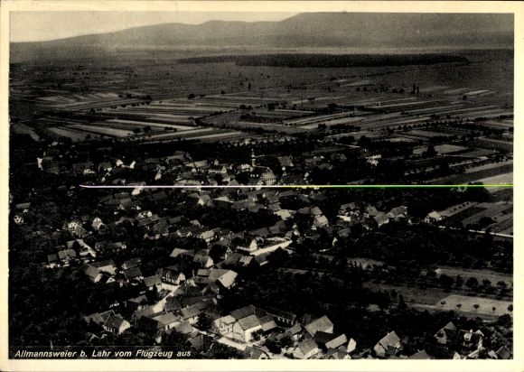 Ak Allmannsweier Schwanau in Baden, Fliegeraufnahme