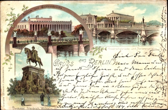 lito Berlin Mitte, Pomnik Fryderyka Wilhelma II, Schlossbrücke, Galeria Narodowa