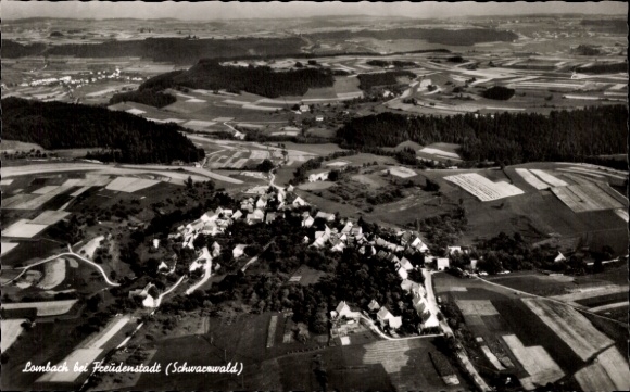 Postcard Lombach Loßburg in the Black Forest, aerial photograph