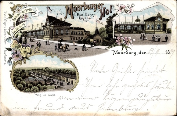 Chromo-Litho Hamburg Harburg Moorburg, Moorburger Hof, way to Haake