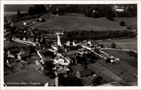 Postcard Winhöring in Upper Bavaria, aerial photograph