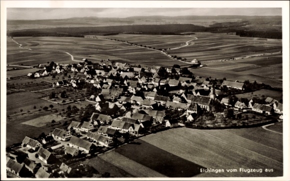 Ak Elchingen in Schwaben, Luftaufnahme von  viele Häuser, Felder im Hintergrund