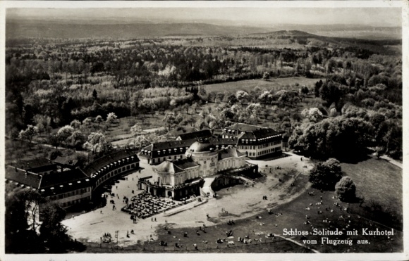 PC Stuttgart, Solitude Palace, spa hotel, aerial photo