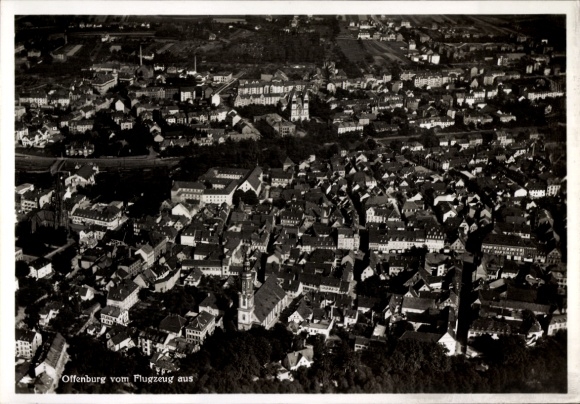 Postcard Offenburg in Baden Black Forest, aerial photograph