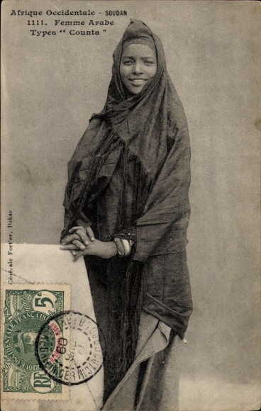 AK Westafrika, Sudan, arabische Frau, Counta-Typ