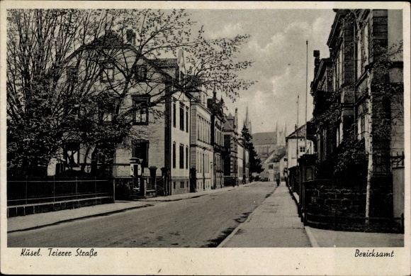 Postcard Kusel in der Pfalz, Trierer Straße, district office