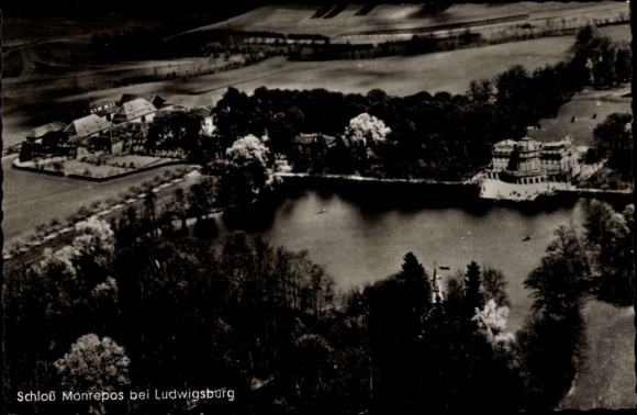 Ak Ludwigsburg in Württemberg, Schloss Monrepos, Fliegeraufnahme