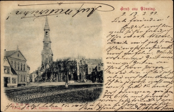 Ak Tönning an der Eider Nordfriesland, zicht op de kerk