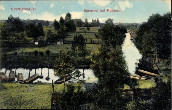 Postcard Raddusch Vetschau in the Spreewald, Spreelauf and surroundings