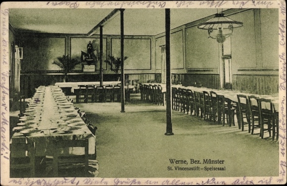 Postcard Werne im Kreis Unna, St. Vincenzstift, dining room, interior view