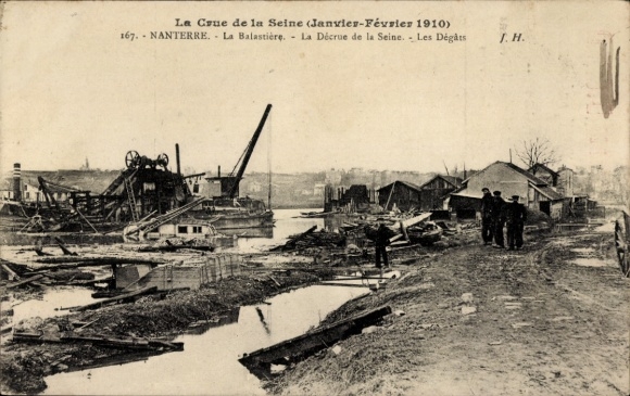 Ak Nanterre Hauts de Seine, Hochwasser der Seine im Januar/Februar 1910